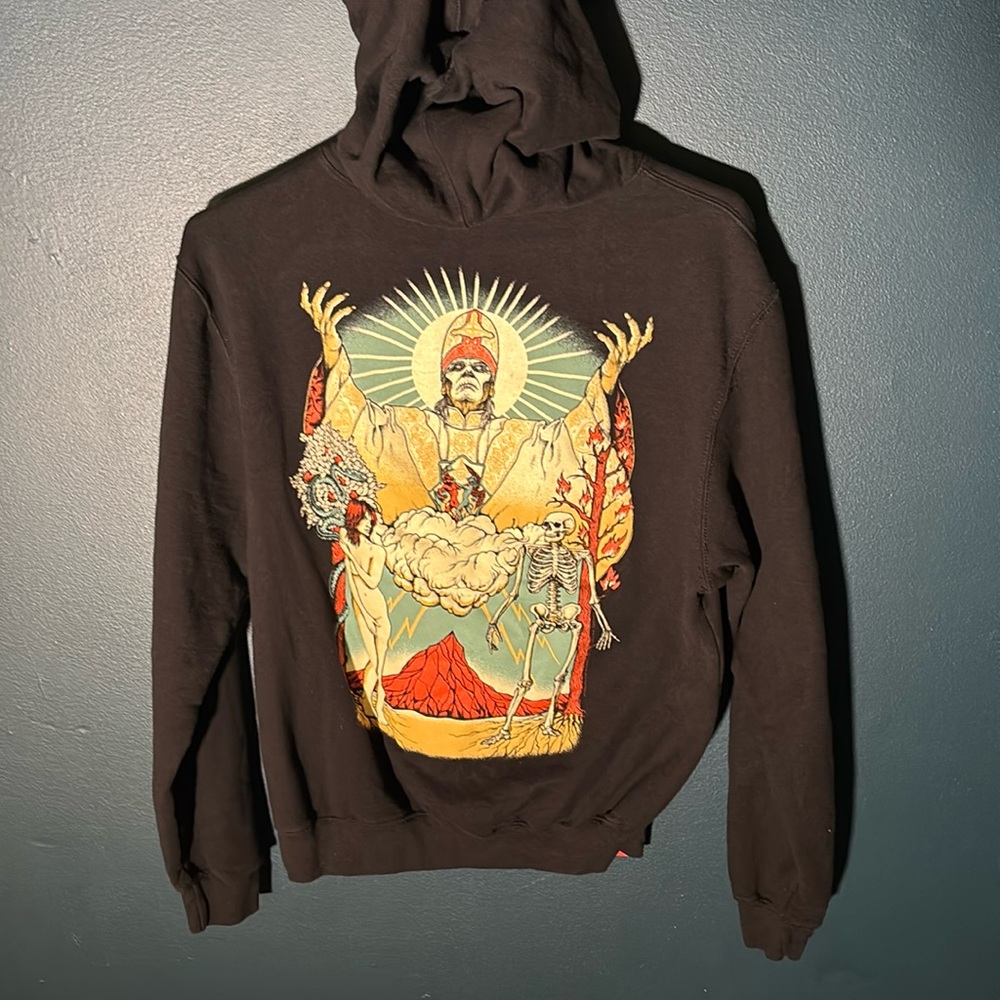 Ghost Men’s Band Hoodie Papa Nihil Priest on Rear Black Size Small